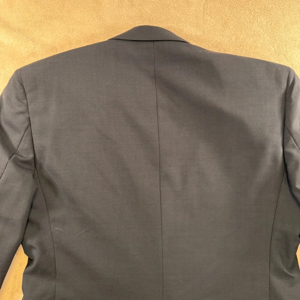 Jos A Bank Business Express Navy Blue 100% Wool 2-Buttn Blazer Sport Coat Sz 40S